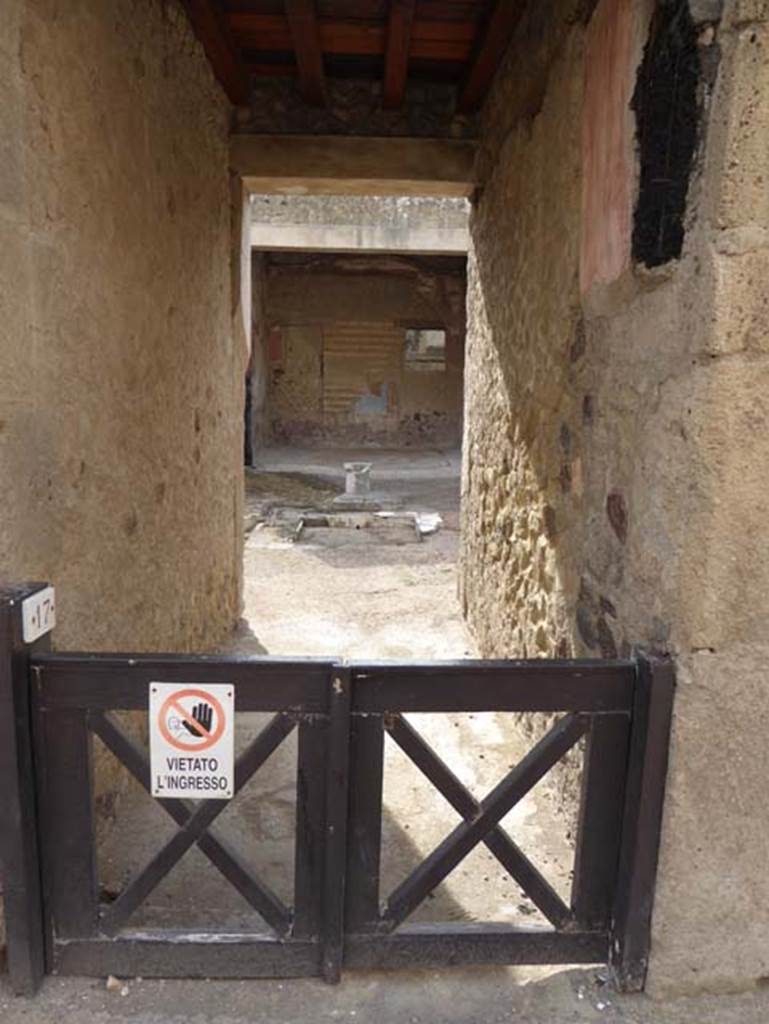 VI.17 Herculaneum, October 2014. Looking south through entrance doorway.
Photo courtesy of Michael Binns.